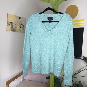 Cynthia Rowley v-neck sweater heathered turquoise